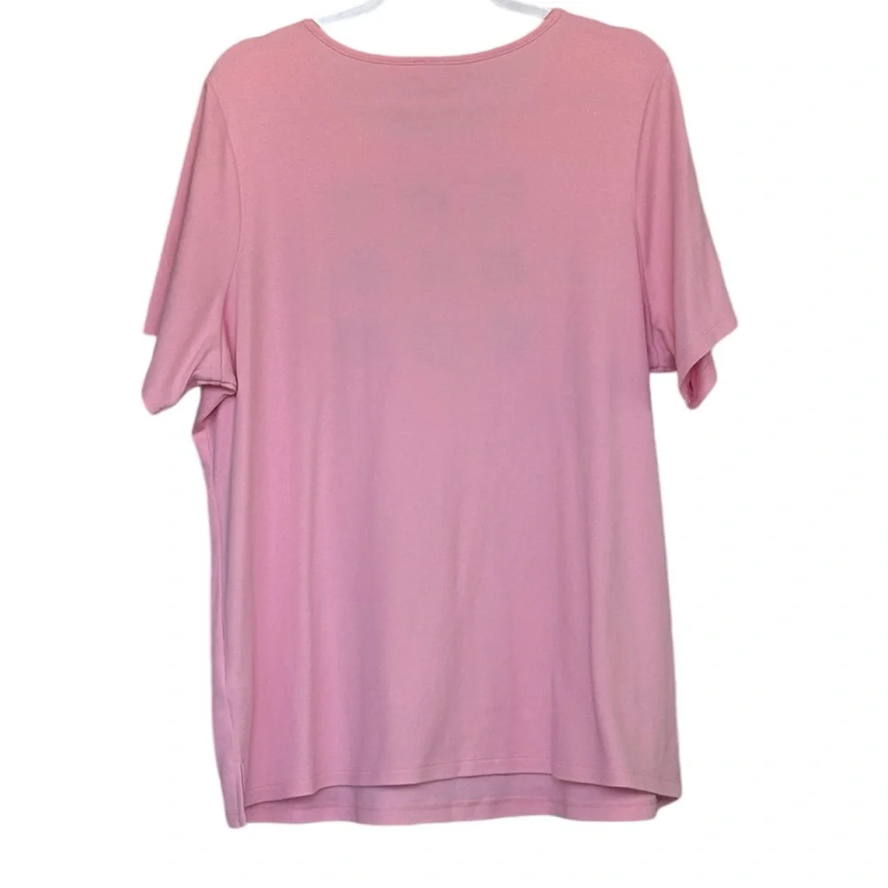 Quacker Factory Cat Embroidery Print Soft Tee Shirt Size 1X - Picture 4 of 4